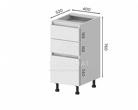 Н3Я-400 Шкаф нижний 3 ящика Кухня Этерна (ETERNA)